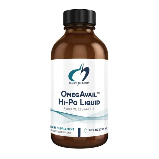 [BRSRMYILOUPAYYLP] Designs for Health OmegAvail Hi-Po Liquid - High Concentration 1500mg EPA 1500 DHA - Triglyceride Omega 3 Fish Oil Heart Health & Brain Supplements - Natural Lemon Flavor (8oz)