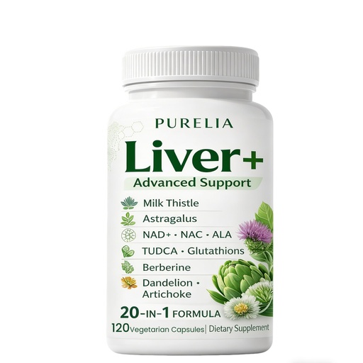 [BRSRGBAFCR5R633X] Liver Advanced+, 120 Veggie Capsules | 20-in-1 Complex with Milk Thistle, Dandelion, NAD, NAC, ALA, TUDCA, Glutathione, Artichoke, Turmeric, & Astragalus | Non-GMO, Gluten Free
