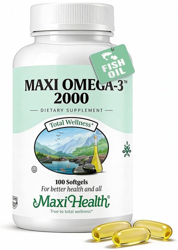 [BRSWIYAKCUOQ2YLC] Omega 3 Fish Oil - Triple Strength 2000 mg Kosher Fish Oil Supplements - No Fishy Aftertaste Omega 3 Supplement - Burpless Fish Oil Omega 3 Fatty Acid Supplement with EPA and DHA (100 Softgels)
