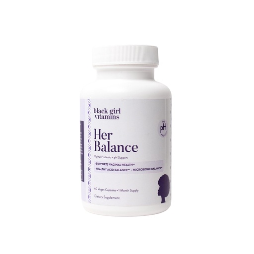 [BRSRGY37DENBQ3LD] Black Girl Vitamins - Her Balance Vaginal Probiotics - Daily Microbiome Support for Women - 10 Billion CFU Lactobacillus Crispatus & Gasseri + Herbal Blend - Vegan, Gluten-Free, Halal (30-Day Supply)