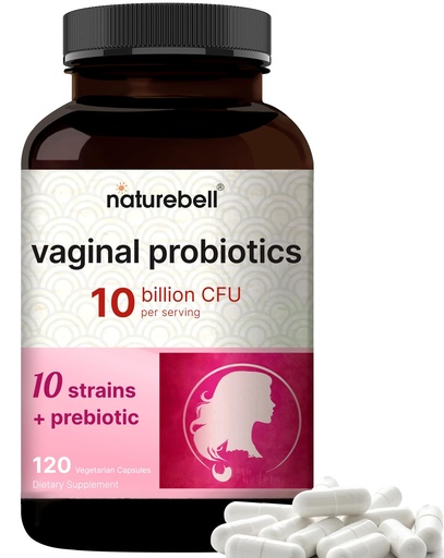 [BRSRAGA6CR5RM2DB] NatureBell Vaginal Probiotics for Women, 10 Billion CFU, 120 Veggie Capsules | PH Balance Probiotics and Prebiotics Blend – Lactobacillus Vaginal Supplement – Supports Odor, Flora & Yeast