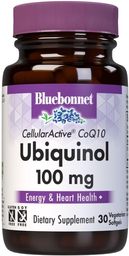 [BRSWIYQYAR4AGCI5] Bluebonnet栄養セルラーアクティブCoQ10 Ubiquinol 100mg、エネルギー&ハートヘルス*、非GMO、グルテンフリー、大豆フリー、ベジタリアンフレンドリー、30野菜Softgels、30サービング