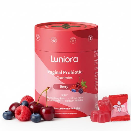 [BRSRGHT6BUHBQCLG] 16-in-1 Vaginal Probiotic Gummies for Women – Berry Feminine Balance Gummies with 4.7B CFU Probiotics, Cranberry, Prebiotic Fiber & Collagen – Vaginal Health & pH Balance Support – 60 Gummies