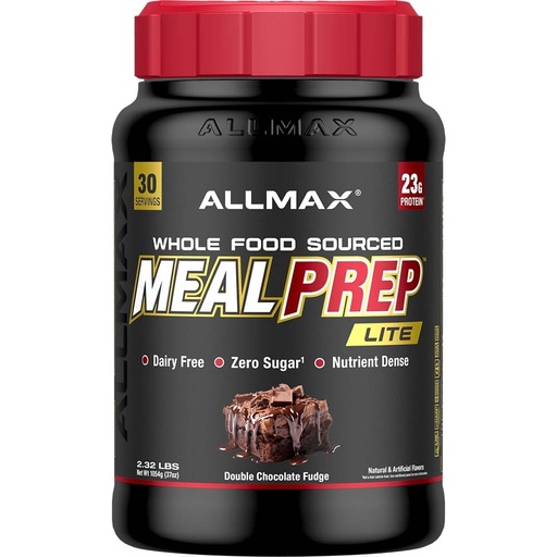 [BRSREFQKCN7RSFDD] ALLMAX Nutrition MealPrep Lite Whole-Food Protein Powder, Dairy-Free, Keto-Friendly, 23g Protein, 30 Servings (Double Chocolate Fudge)