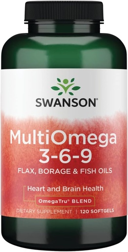 [BRSWIEL4BMIA4AIZ] Swanson Multiomega 3-6-9 (Flax Borage Fish) 2400 Milligrams 120 Sgels