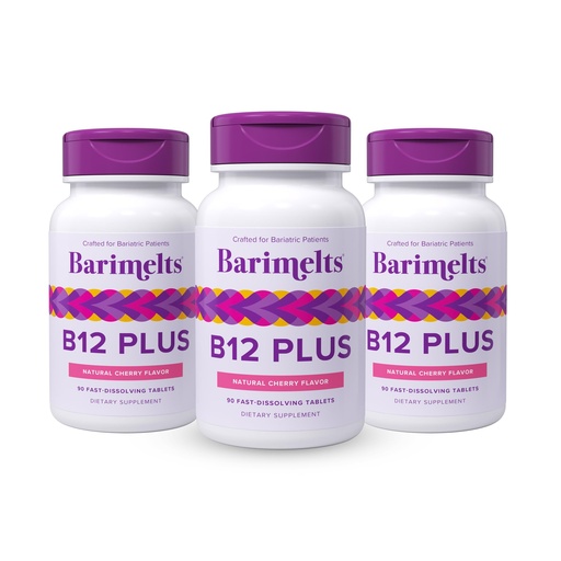 [BRSRGAYKBAAWMGY2] BariMelts Vitamin B12 Plus, 270 Fast-Dissolving Tablets (9-Month Supply), Sugar-Free Bariatric Vitamins for Women, Includes B12, B6, Folate and Biotin, Natural Cherry Flavor​