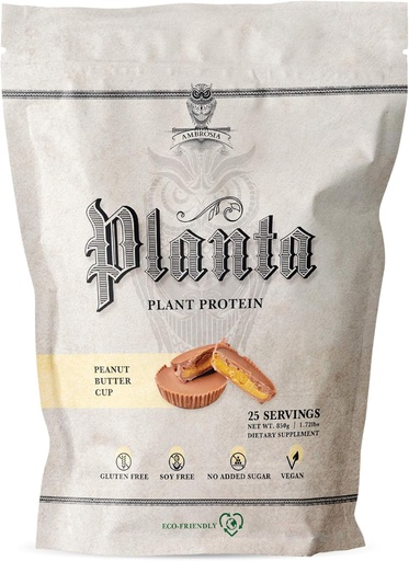 [BRSWGAI2CQCWE2TZ] Ambrosia Planta - Premium Plant-Based Protein | Vegan & Keto Friendly | Gourmet Flavors with No Bloating or Stomach Upset | Gluten & Soy Free | No Added Sugar | 25 Servings | Peanut Butter Cup