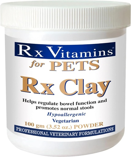 [BRSWI2QPOQCGAETU] Rx Vitamins Rx Clay Powder for Pets - Anti Gas & Anti Diarrhea for Dogs & Cats - Pet Digestive Health & Stool Support - Cat & Dog Supplement for Elimination- 3.52 oz.