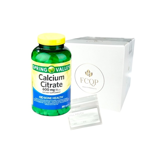 [BRSREFIKCBYBQCQ4] Spring Valley Calcium Citrate, Bone Health Supplement, 600mg, 300 Tablets