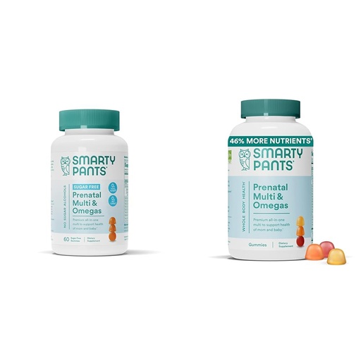 [BRSROBL3DMNA43Q4] SmartyPants Prenatal Vitamins for Women, Sugar Free Multivitamin Gummies & Prenatal Vitamins for Women, Multivitamin Gummies: Omega 3 Fish Oil (EPA/DHA)