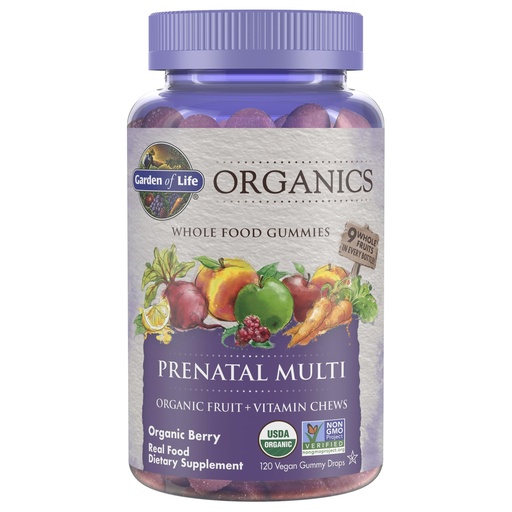 [BRSRGAAFOQIBGHLD] Garden of Life Organics Prenatal Gummies Multivitamin with Vitamin D3, B6, B12, C & Folate for Healthy Fetal Development – Organic, Non-GMO, Gluten-Free, Vegan, Berry Flavor, 30 Day Supply (Pack of 6)