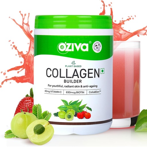 [BRSWGCQQDMFGMELB] OZiva Vegan Collagen Powder, Skin, Hair & Nails, Biotin, Tangy Amla, 200g