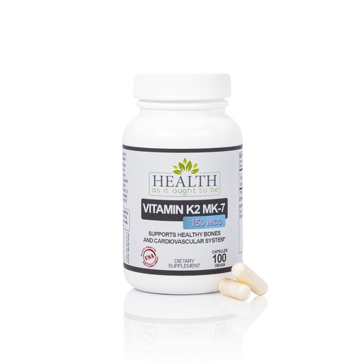 [BRSWIA34BMNRKGYZ] Health As It Ought To Be Vitamin K2 MK-7 150 mcg Supplement – Supports Bone and Cardiovascular Health – Soy-Free, Works with Vitamin D3 – 100 Capsules