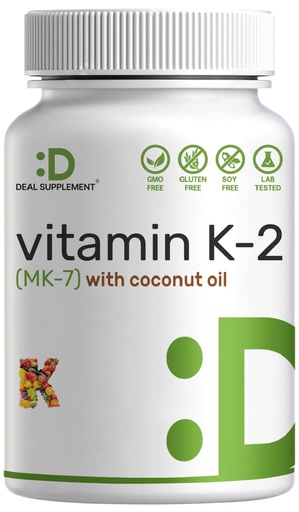 [BRSWY2QLO4CWCDTP] DEAL SUPPLEMENT Vitamin K2 MK-7 200mcg Per Serving, 240 Coconut Oil Softgels | Easily Absorbed Menaquinone-7 Form | Bone, Joint, & Immune Support – Non-GMO