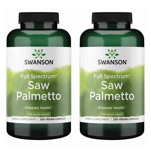 [BRSWGZIDOEHRQET4] Swanson Saw Palmetto Full Spectrum Herbal Supplement for Men Seeking Prostate, Hair, and Urinary Health Support - 540 mg (250 Vegan Capsules, 2 Pack)