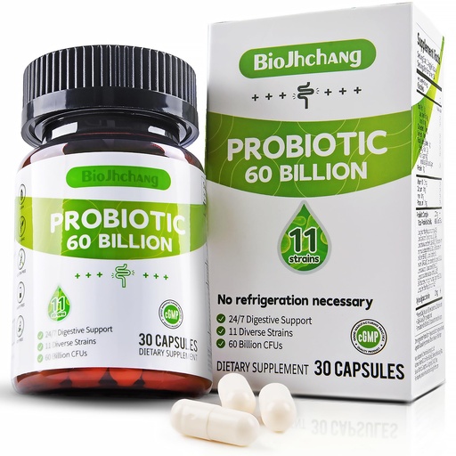 [BRSRAAYROYFBSAL3] Probiotics 60 Billion CFU,11 Diverse Strains Probiotic Prebiotics for Women & Men, Immune, Digestive & Gut Health Sleep Support Occasional Constipation Diarrhea Gas & Bloating 30 Count