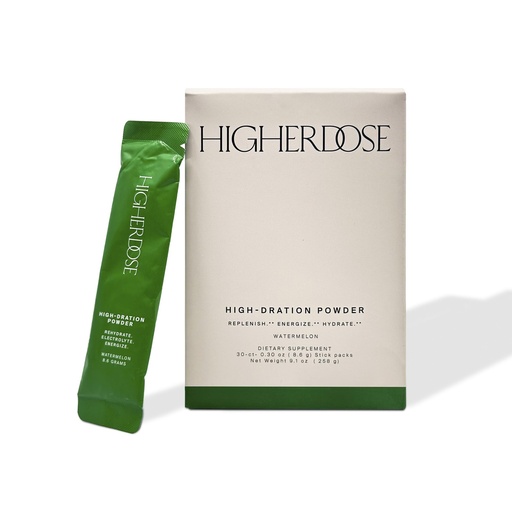 [BRSRAGQPOAHQODI2] HigherDOSE HIGH-DRATION Electrolytes Powder – Replenishes & Energizes with Real Watermelon, Magnesium, Vitamin Complex & Coconut Water – Post Workout Recovery - No Added Sugar (30 Servings)