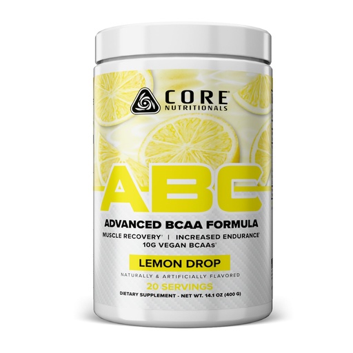 [BRSROAL5BEJRY23F] Core Nutritionals ABC Advanced BCAA, Lemon Drop, 20 Serv. | Muscle Recovery Support, Endurance Support, BCAAs, Glutamine, Beta Alanine, Citrulline Malate, Amino Acids, Workout Support