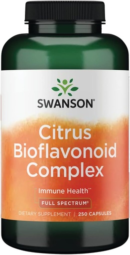 [BRSWGZA6DIJQEDTV] Swanson Full Spectrum Citrus Bioflavonoid Complex - Aids Vitamin C Absorpcija in spodbuja Imunsko zdravje - standardizirano na 50% grenko pomarančo Bioflavonoidi - (250 kapsul) 1 pakiranje