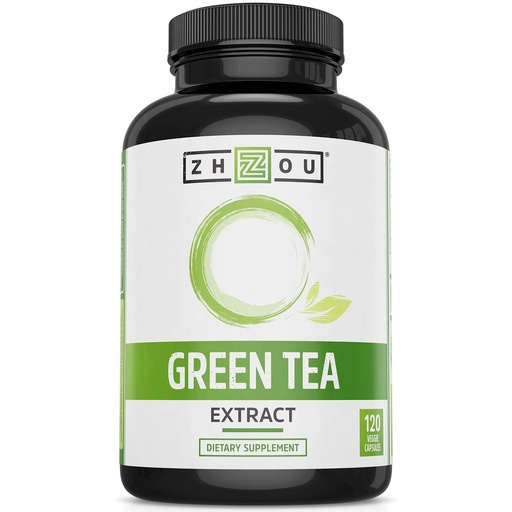 [BRSWKYIRBAMWODLK] Zhou Green Tea Extract Capsules with EGCG, Natural Energy, Mental Focus, Immune Health, Antioxidant and Heart Support, Non-GMO, Vegan, Gluten Free, 120 Capsules