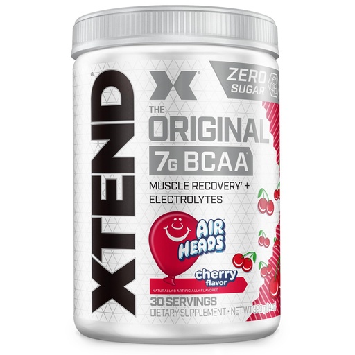 [BRSRMBDYPMNRGDLK] Xtend Original BCAA Powder, 7g BCAAs and 2.5g L-Glutamine for Muscle Recovery Hydration and Lean Muscle, Sugar Free Intra and Post Workout Drink with Electrolytes, Cherry Airheads, 30 Servings