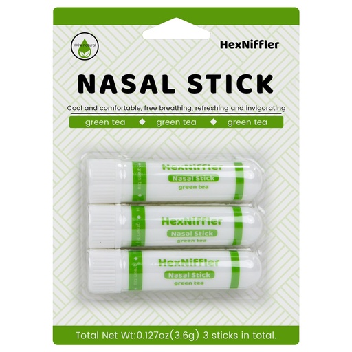 [BRSREZ32CMDWCH3K] Nasal Stick, Essential Oil Vapor Inhaler, Natural Ingredients, Breathe Freely，Boosts Mood, On-The-Go Portable Nasal Inhaler for Adults, 4Pack(Mint, Lavender, Green Tea,Coffee) (Green Tea)