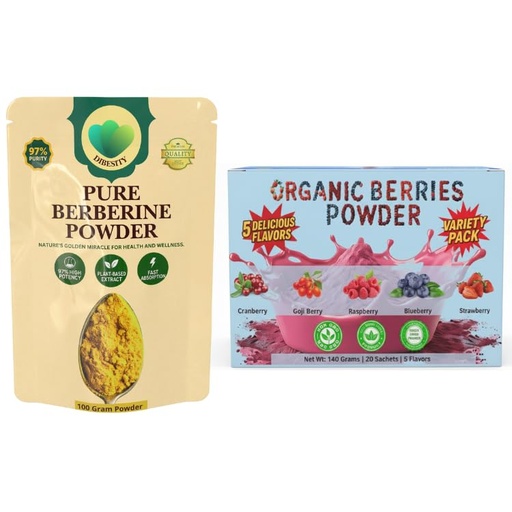 [BRSRGEIROQBAK3IZ] Berberine Berries Powder Organic – 97% Pure Berberine with Freeze-Dried Berry Variety