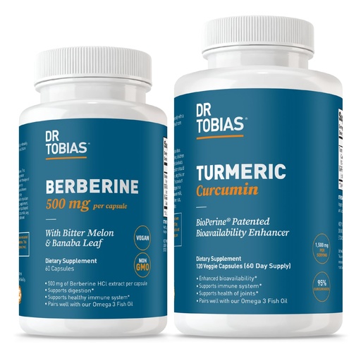 [BRSREAQHDIBWKGYV] Dr. Tobias Berberine 500 mg & Turmeric Curcumin 1500 mg with BioPerine – Metabolic & Joint Wellness Formula
