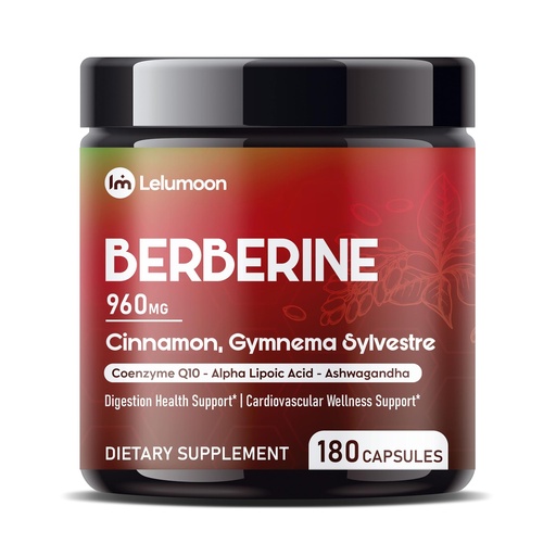 [BRSREZIPAENGG3Y6] Liposomal Berberine 1790 mg with Cinnamon, Gymnema, CoQ10, ALA & Ashwagandha – Supports Metabolic Harmony & Cardiovascular Wellness – 180 Capsules
