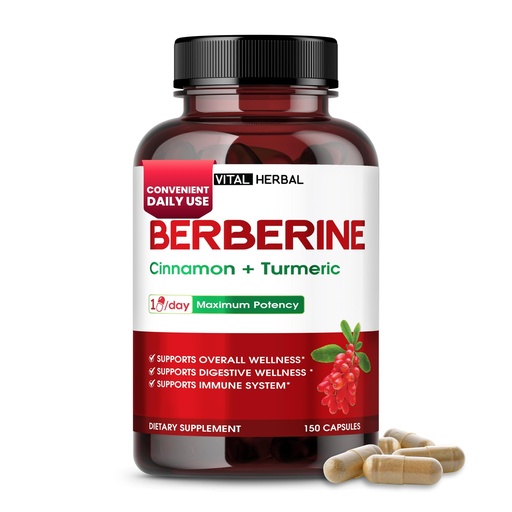 [BRSREYA3DEPGC2QV] Liposomal Berberine with Cinnamon & Turmeric – Supports Digestion & Immune Health – 150 Capsules
