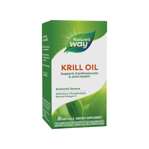 [BRSWIYT7BQOGI236] Nature's Way Krill Oil, Supports Cardiovascular and Joint Health*, 100% Pure Omega-3, 30 Softgels (Packaging May Vary)