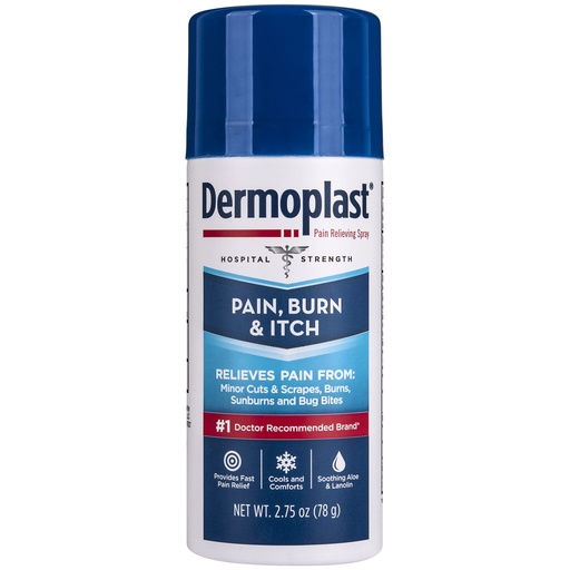 [BRSWGYIZAEMRO3A4] Dermoplast Pain, Burn & Itch Relief Spray for Minor Cuts, Burns and Bug Bites, 2.75 Oz (Packaging May Vary)