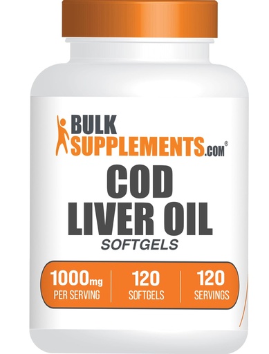 [BRSREYA3O4PAI3D7] BulkSupplements.com Cod Liver Oil Softgels - Cod Liver Supplement, Nutritional Supplement - Gluten Free, 1 Softgel per Serving (1000mg), 120 Count (Pack of 1)