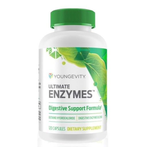 [BRSWIZAYOEFA2HDK] Youngevity Ultimate Enzymes® - Multi Enzymes for Digestion, Gas & Bloating Relief - Betaine HCl, Ox Bile, Pancreatine 10X, Papain 6M, Pepsin 1:3000 (120 Capsules)