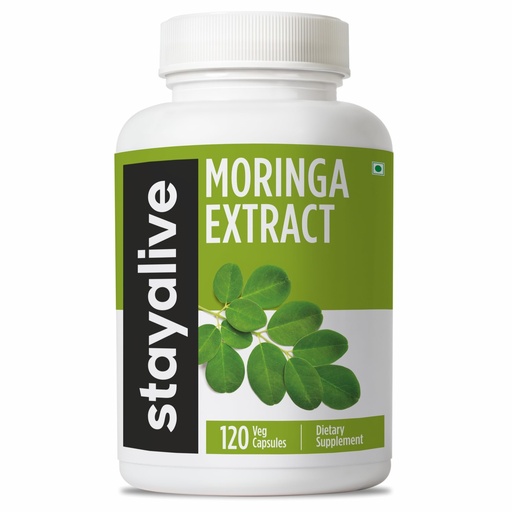 [BRSROCQ5A4GROD3O] STAY ALIVE Moringa Capsules 1000mg, 20:1 Extract, 120 Pills, Green Superfood with Extra Strength, 100% Pure Oleifera Leaf Powder, 2 Months Supply, All Natural, Non-GMO & Gluten Free Moringa Supplement