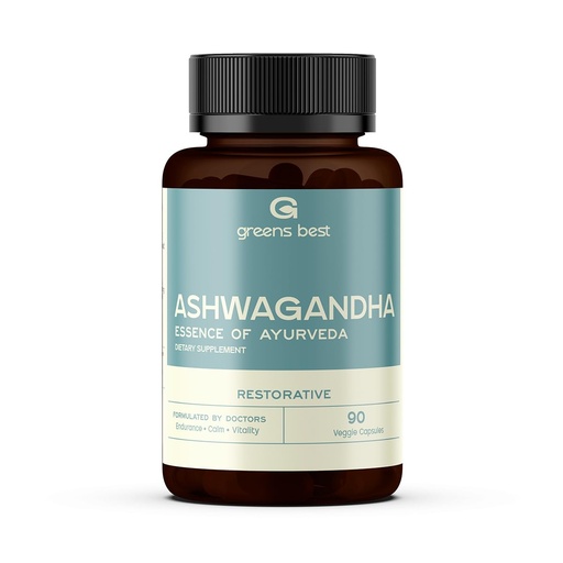 [BRSREYD2OR5AMYD2] GREEN'S BEST Ashwagandha Capsules – Stress & Mood Support, Energy & Relaxation – Organic Adaptogen Supplement for Calm & Focus – 90 Vegan Capsules