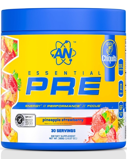 [BRSREFARC56REAAU] an Essentials Pre-Workout | Preworkout Energy Drink Mix | 200mg Caffeine | Creatine, Beta Alanine & Citrulline | Energy Supplement for Men & Women | Chiquita Pineapple Strawberry | 30 Servings