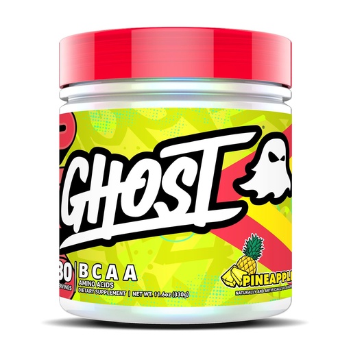 [BRSRECT2BMNGOFAY] GHOST BCAA Powder Amino Acids Supplement, Pineapple - 30 Servings - Sugar-Free Intra, Post & Pre Workout Amino Powder & Recovery Drink, 7G BCAA