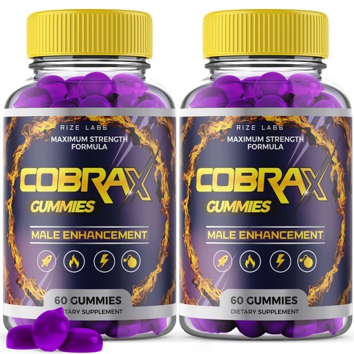 [BRSROFAPDN6A4E3G] rize labs (2 Pack) CobraX Gummies, Cobra X Gummies for Men, CobraX Male Formula, Premium Performance Support, Cobraxx Supplement for Energy and Lasting Stamina, Official Reviews (120 Gummies)