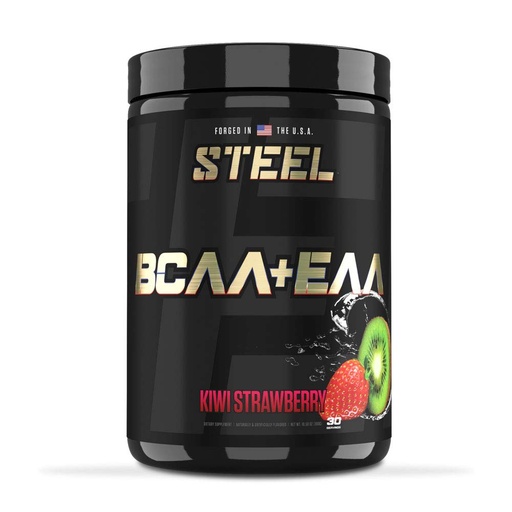 [BRSWYEIBCNYQEHY2] Steel Supplements | High Performance BCAA EAA Powder | Promotes Lean Muscle Growth and Workout Endurance | 2:1:1 Ratio to Recover Muscle Faster 30 Servings. (Kiwi Strawberry)