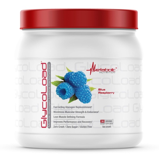 [BRSWKHD5DN7Q2CYZ] Metabolic Nutrition, Glycoload, 100% Micronized Cyclic Cluster Dextrin Carbohydrate Powder, Muscle Glycogen Loading Carbohydrate, Pre Intra Post Workout Supplement, Blue Raspberry, 600 gm (30 ser)