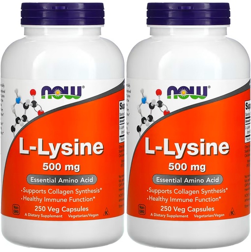 [BRSWIBYHBIABO2TK] NOW Foods L-lysine 500 mg, 250 Capsules (Pack of 2)