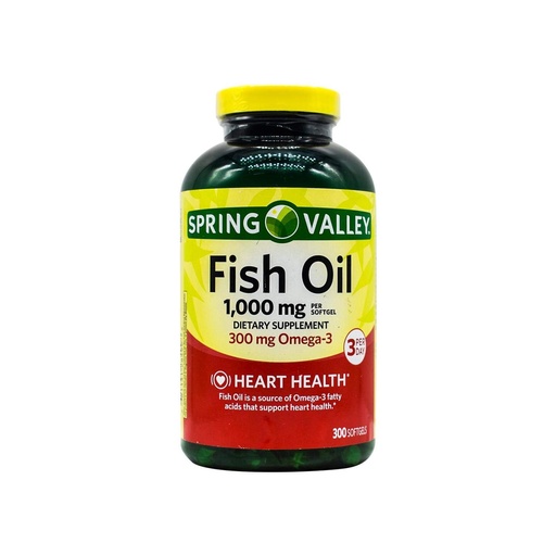 [BRSROFL3C4CAA3DF] Spring Valley Fish Oil Softgels, 1000 mg, 300 Count Sticker Sticker