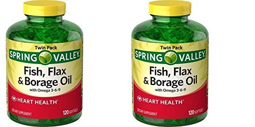 [BRSWICQFCMAGMALE] Spring Valley Fish, Flax & Borage Oil Dietary Supplement Softgels, 120 Count (Pack of 2)