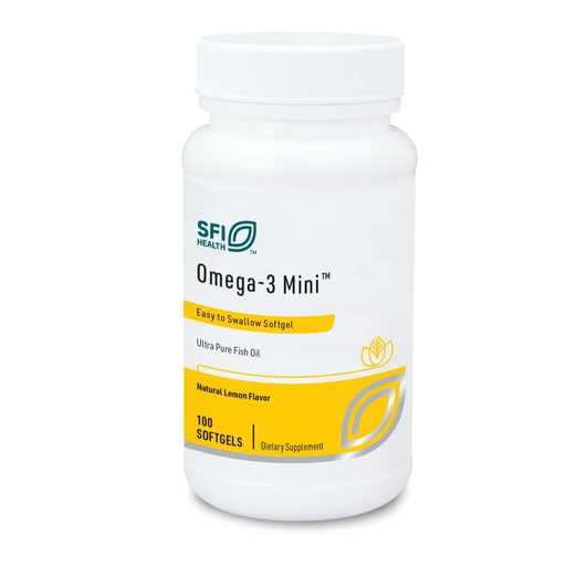 [BRSWIGA7DINQMFLK] Klaire Labs SFI Health Omega-3 Mini - Ultra Pure, Easy to Swallow Fish Oil Gels for Kids & Adults 150 Milligrams EPA / 100 Milligrams DHA Omega 3 Fatty Acids, Lemon Flavor (100 Softgels)