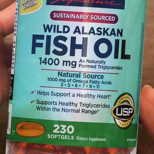 [BRSRGYL6BAIRYAY4] Kirk Lands Signatures Wild Alaskan Fish Oil 1400mg (230 Count. Value Pack) Sustainably Sourced Omega 3 Softgels Premium Cold Pressed Natural Triglycerides