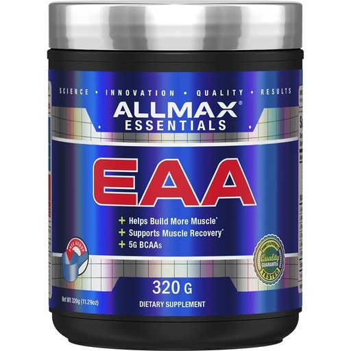 [BRSROHD6BEAWAD34] ALLMAX Essentials EAA, Unflavored - 320g Powder - Helps Build More Muscle & Support Recovery - 5g BCAAs - Vegan & Gluten Free - 30 Servings