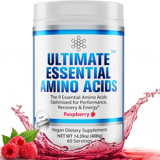 [BRSROGAOBMMGGA3G] Ultimate 100% Essential Amino Acids Powder [Berry Flavor, 60 (5g) servings] All 9 EAAs & BCAAs (L-Leucine, L-Isoleucine & L-Valine) Amino Acids Supplement for Women & Men for Energy, Muscle & Recovery