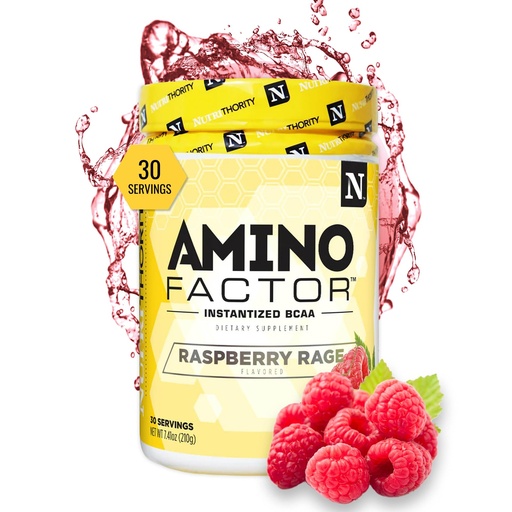 [BRSWYCT7BZYGMCTU] Nutrithority - BCAA Powder, Post Workout Recovery Powder with BCAAs Amino Acids L-Isoleucine, L-Leucine, and L-Valine, Improve Muscle Recovery and Hydration, Sugar Free (Raspberry Rage) (30 Servings)