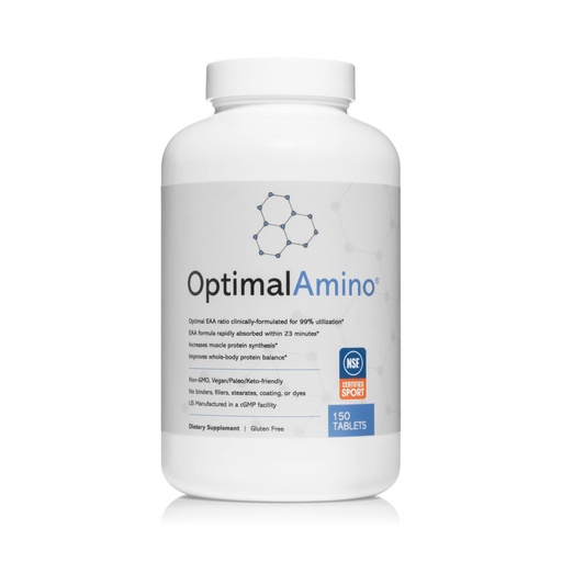 [BRSREBT5O4GQOFLU] OptimalAmino Tablets (150 Count) | 99% Utilized Essential Amino Acids (EAA) Supplement, Increase Muscle Recovery, BCAA Protein Pre/Post Workout | NSF Certified for Sport® Certified